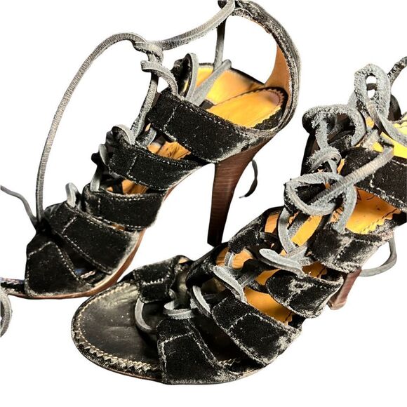 YSL Tom Ford Gladiators Heels Velvet Iconic Lace - Picture 13 of 15